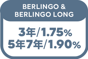 BERLINGO & BERLINGO LONG 3年/1.75% 5年7年/1.90%